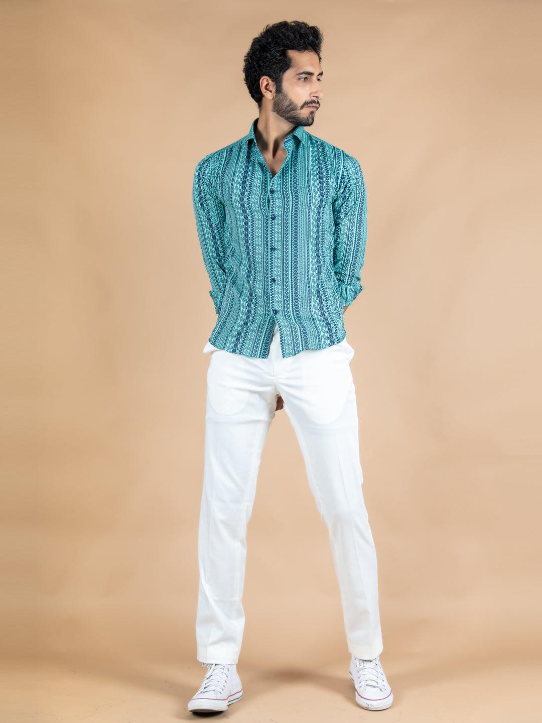 Tribal Crepe Printed Shirt For Men - Image 7