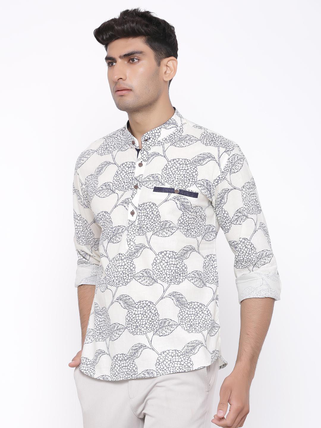 White Flora Printed Shirt - Image 3