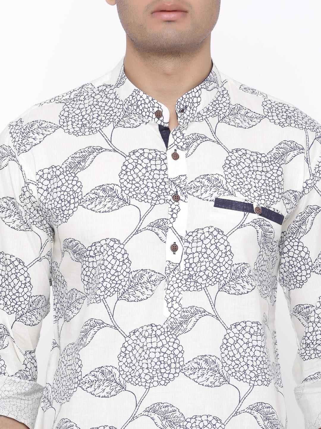 White Flora Printed Shirt - Image 4