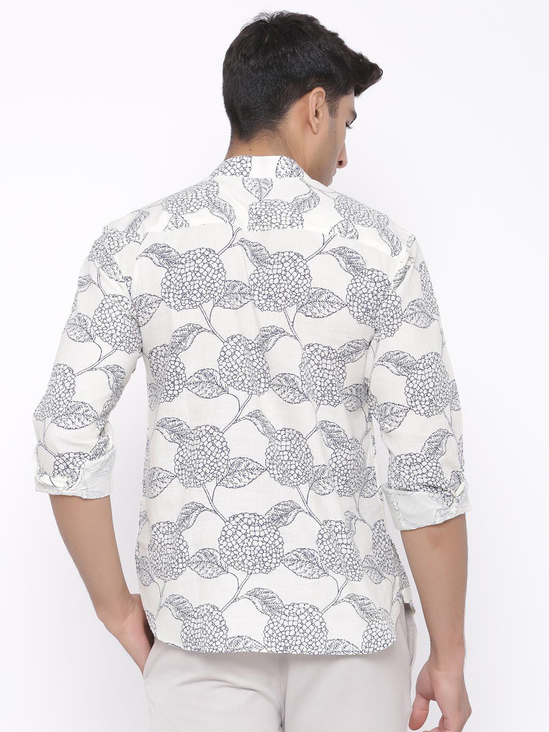 White Flora Printed Shirt - Image 5