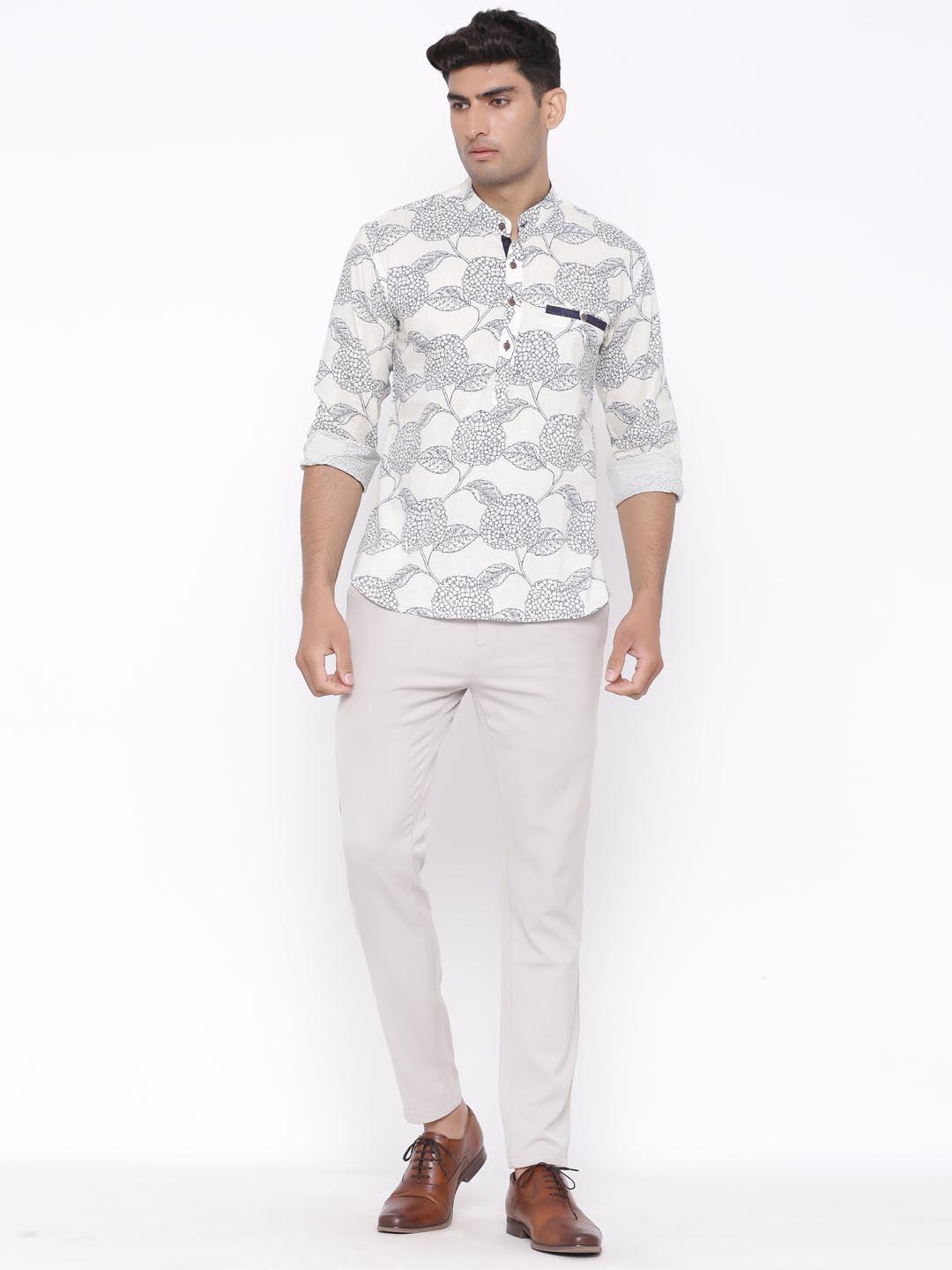 White Flora Printed Shirt - Image 6