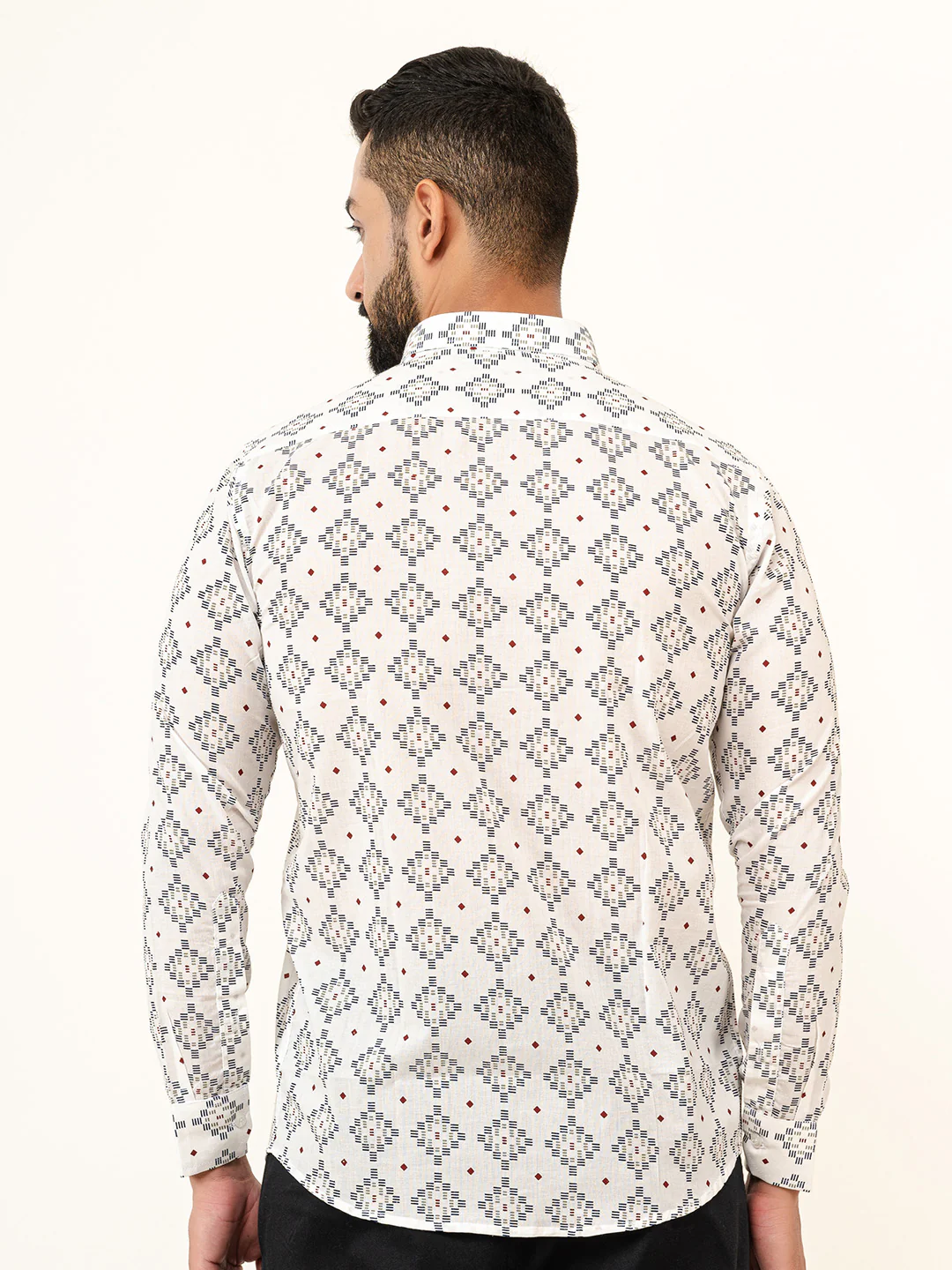 White Jaipuri Cotton Printed Shirts For Men - Image 6