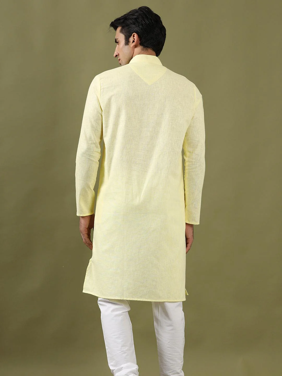 Yellow Linen Kurta - Image 4